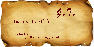 Gulik Tamás névjegykártya